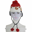 Kids Warm Winter Cap Child Hood Scarf Wool Hats - Red