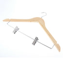 5x Wooden Coat Hanger Suit Garment Clothes Wardrobe Wood Hangers with Clip