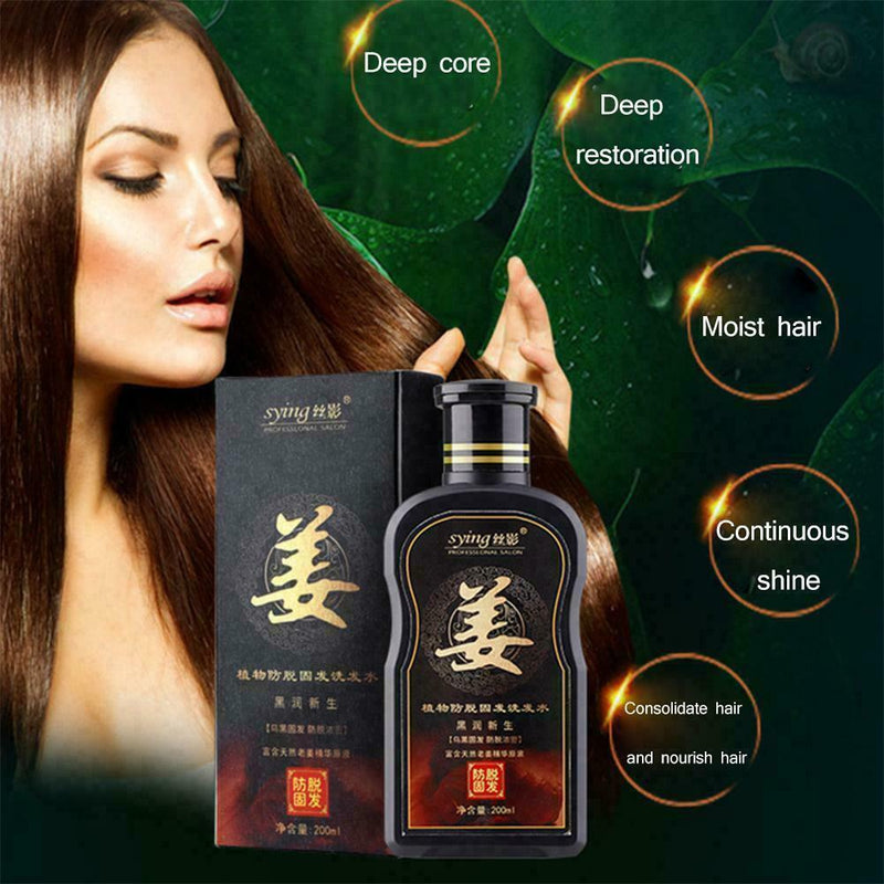 200ml Ginger Shampoo Silk Shadow Prevention Hair Loss Care Mild Hair Shampo X7E9