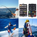 160 Pieces Fishing Accessories Kits Jig Hooks Fishing Set with Tackle Box