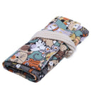 Canvas Pencil Wrap,Travel Drawing Cute Cat Pencil Roll Organizer For Artist