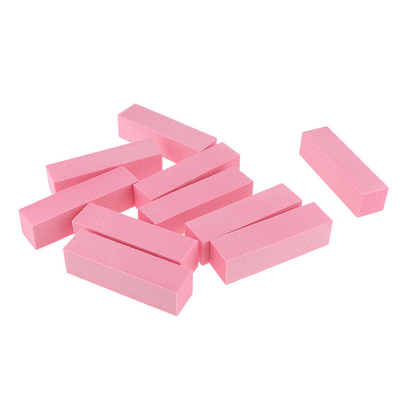 Lots 20 Nail Pedicure Filing Buffer Block UV Gel Nails Files Foam White+Pink