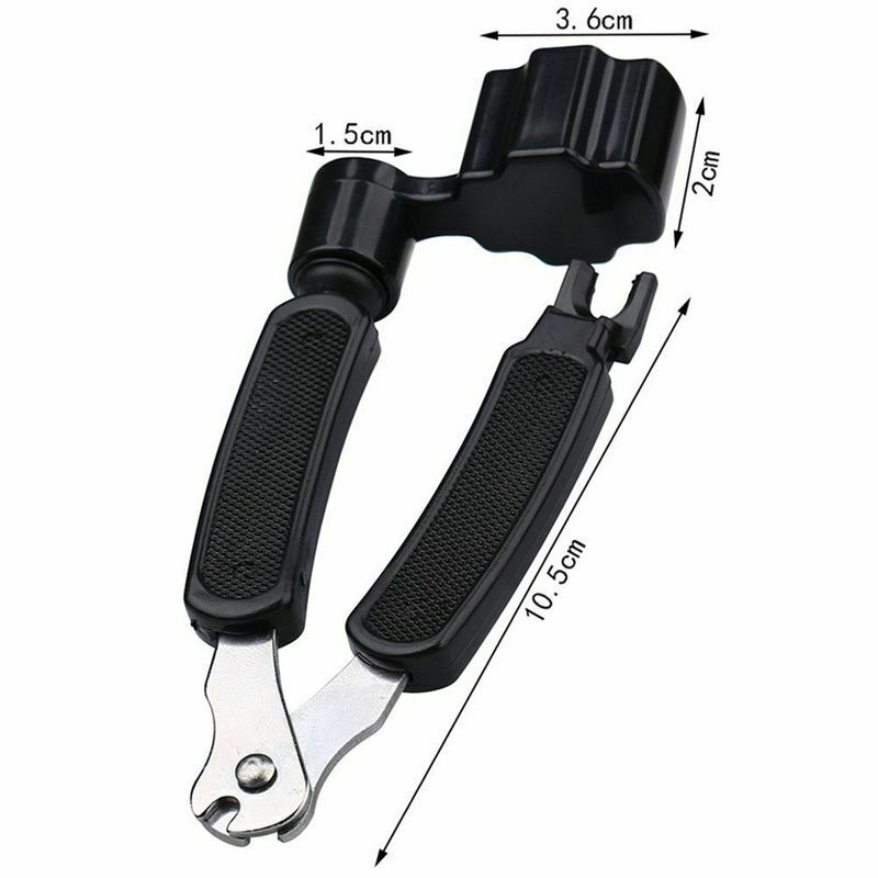 Black 3 in 1 Multifunction Guitar String Winder String Cutter Pin Puller