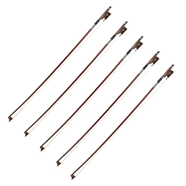 5 Pieces 1/8 Size Violin Bows Brown 52cm/20.42inch
