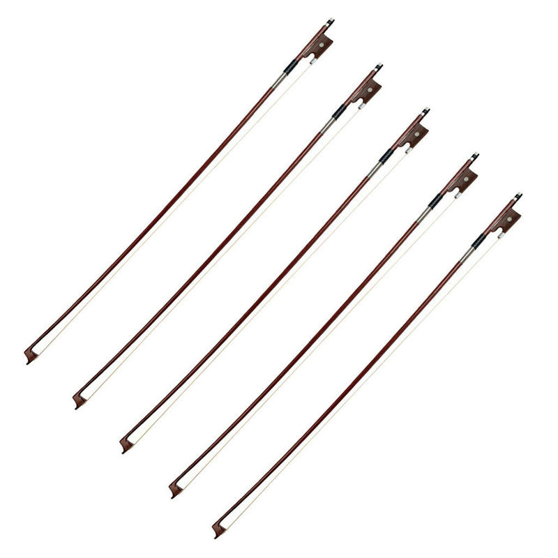 5 Pieces 1/8 Size Violin Bows Brown 52cm/20.42inch