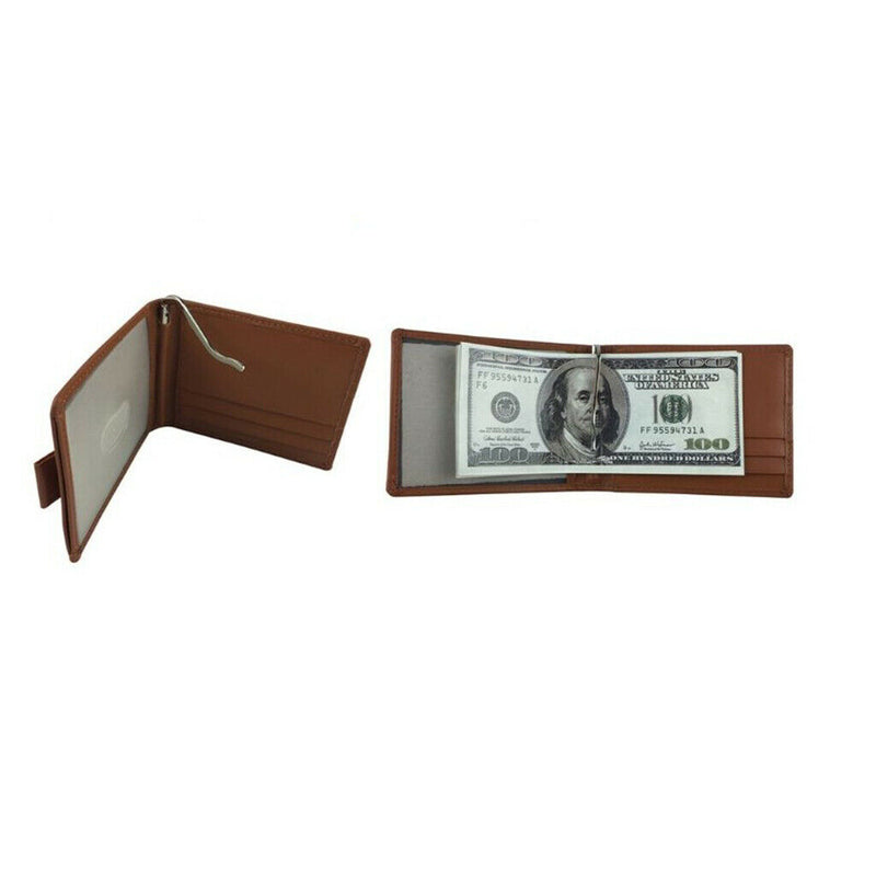Leather Spring Money Clip Bar