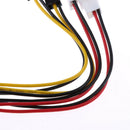 4 Pin to 4 x 3 Pin Male Case Fan Power Connector Y-Splitter Cable