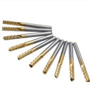 10Pcs Coating End Mill CNC PCB Wood Engraving Drill Bit Set 1/8 inch Shank