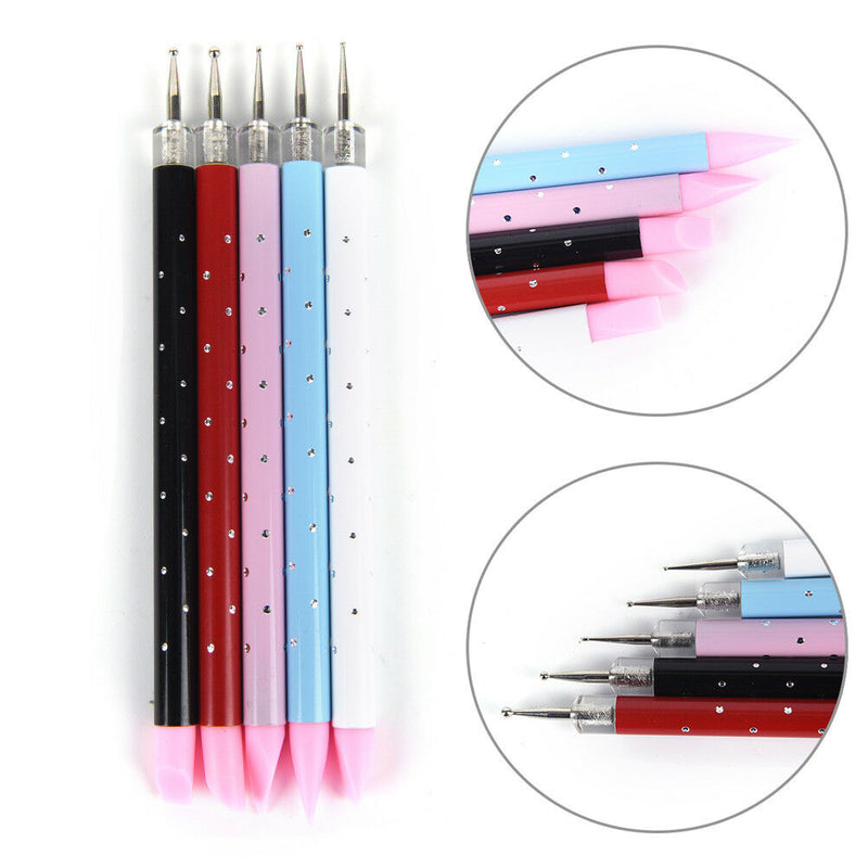 Double Different Head Dotting Pen Nail Dotting Tool Tips Bead Picker Wax Pen  Gw