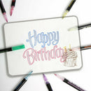 12x Kid Glitter Metallic Double Line Pens Arts Drawing Painting Pens Marker Tool