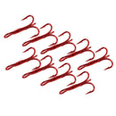 50 x Treble Triple Jig Fish Hooks Red Bait Holder Outdoor Fishing Tackle Set