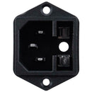 2IEC 320 C14 Male Type Plug Screw Panel Connector w Fuse Holder Q9W9