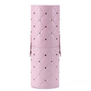 Fashion Leather Makeup Brush Storage Case Empty Holder Organizer (Pink L) A