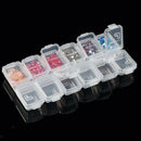 12-Slot Portable Clear Plastic Organiser Nail Art Rhinestone Jewelry Diamonds