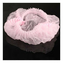 100Pcs Disposable Hair Shower Cap Non Woven Pleated Anti Dust Hat Set (Pink