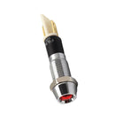 8mm 12V Red LED Metal Indicator Dash Light Lamp Wire Leads