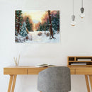 5D DIY Full Round Drill Diamond Painting Snowing Forest Cross Stitch Mosaic