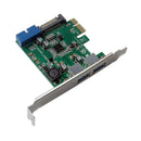 2X(Pci-E To Usb 3.0 High Speed Expansion Card 19-Pin Pci Express Adapter Co