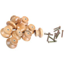 10pcs 35mm Cabinet Knob Kitchen Drawer Cupboard Door Handle Wooden Pull Scr F7J3