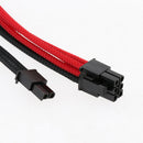 2pcs 8-Pin(6+2-Pin) PCIe PCI Express Extension Cable Cord 18AWG 30cm - Sleeved