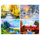 4 Pack Snow Scene DIY 5D Diamond Painting Kits Full Drill Cross Stitch Decor