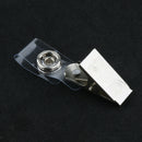Pack of 100 Metal ID Card Name Tag Badge Holder Clips, with Clear PVC Strap,