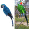 2pcs Vivid Colorful Parrot Birds Statue Garden Sculpture Home Art Ornament 45cm
