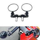 BLACK ROUND 7/8" 22MM REARVIEW MIRROR HANDLEBAR END UNIVERSAL FOR MOTORCYCLE