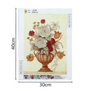 40 x 30cm Small Round Mosaic Lily Vase Embroidery DIY Diamond Painting Decor