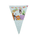 10pcs flags/lot Safari Animals Banner Garland For Kids Birthday Party Decor, Ew