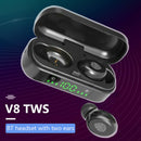 V8 TWS Wireless LED Display Headset Bluetooth Touch Headphone w/Charge Box