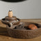 Purple Clay Smoke Backflow Incense Burner Sticks Holder Cone Lucky 2 Cattle Q9Z6
