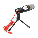 Microphone With Mini Stand Tripod Audio Recording For Computer PC Phone Desk Cy