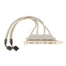 USB 2.0 Rear Panel Cable Header Motherboard to External 4 Port USB Bracket Cord