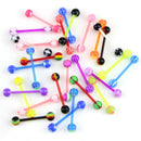 20x Multicolor Stud Tounge Rings Bars Barbell Body Piercing Jewelry SpiritedSLJ