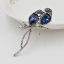 Alloy for Women Animal Brooches A Pair of Bird Inlay Shiny Big Blue for Gir L9S1