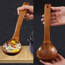 Kitchen Handle Wooden Bamboo Soup Spoon Utensil Cooking Catering Ladle Tableware