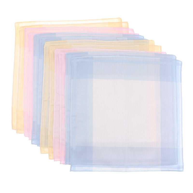 Set of 12 Plaid Pattern Handkerchief Pocket Square Hanky Party Suits Hankies