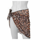 Beach cover up Bikini Swimwear Skirt Brown leopard E7L4