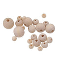 148pcs Mixed Size Unfinished Round Wood Beads Loose DIY Jewelry Making Charm
