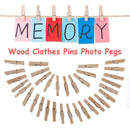 100X Durable Wood Clothespins Photo Album Wood Clip Wooden Laundry Clothes Pins.