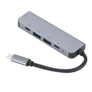 5 in 1 USB C Port Hub Type-C To HDMI Adapter For MacBook Dell XPS Aluminum Alloy