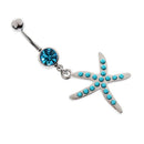 Belly Button Ring Starfish 304 Stainless Steel 14G Navel Piercing Jewelry
