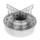 Outdoor Stainless Steel Alcohol Stove + Rack Combo Set Mini Ultralight Camping