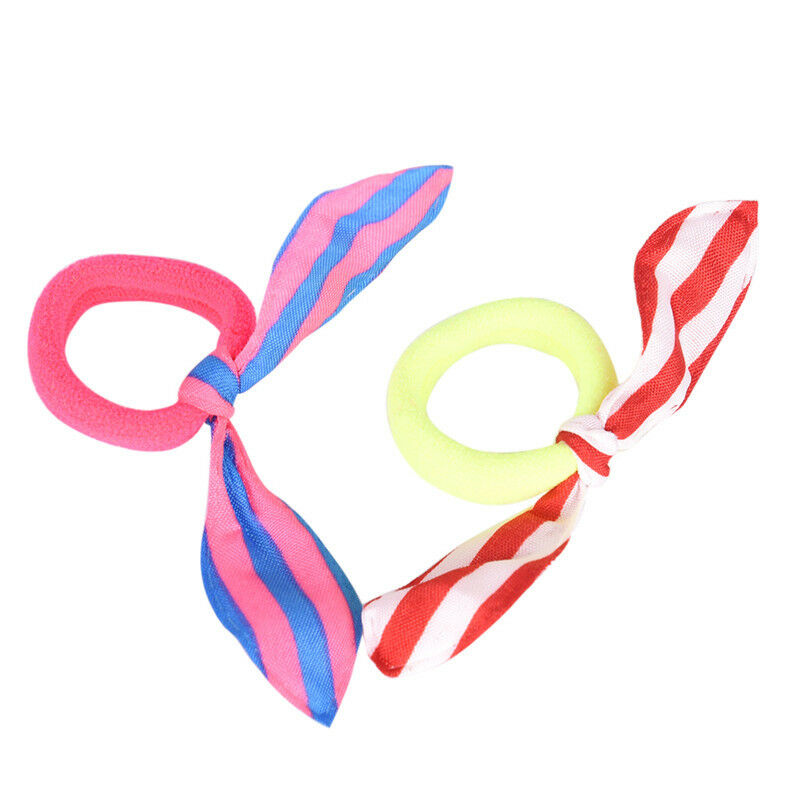 5PCS Rabbit Bunny Ear Ribbon Hair Band Wire Hair Bands Ribbon Dot Gum Headband Z