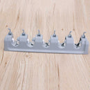 ABS Plastic Mop Holder Broom Organizer 5 Slots 6 Hooks Wall Mounted