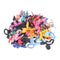 10Pcs Mixed Rabbit Ear Hair Tie Bands Japan Korean Style Ponytail Holder Gift ME