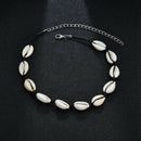 Fashion Black Rope Chain Natural Seashell Choker Necklace Collar Necklace S