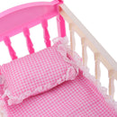 Pink 29*20cm Cradle Bed with Pillow Quilt Kit for 9-11inch Reborn Baby Girl