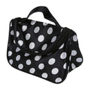 Black Zipper Bag Cosmetic Toiletry Bag Makeup bag Handbag with Points patte